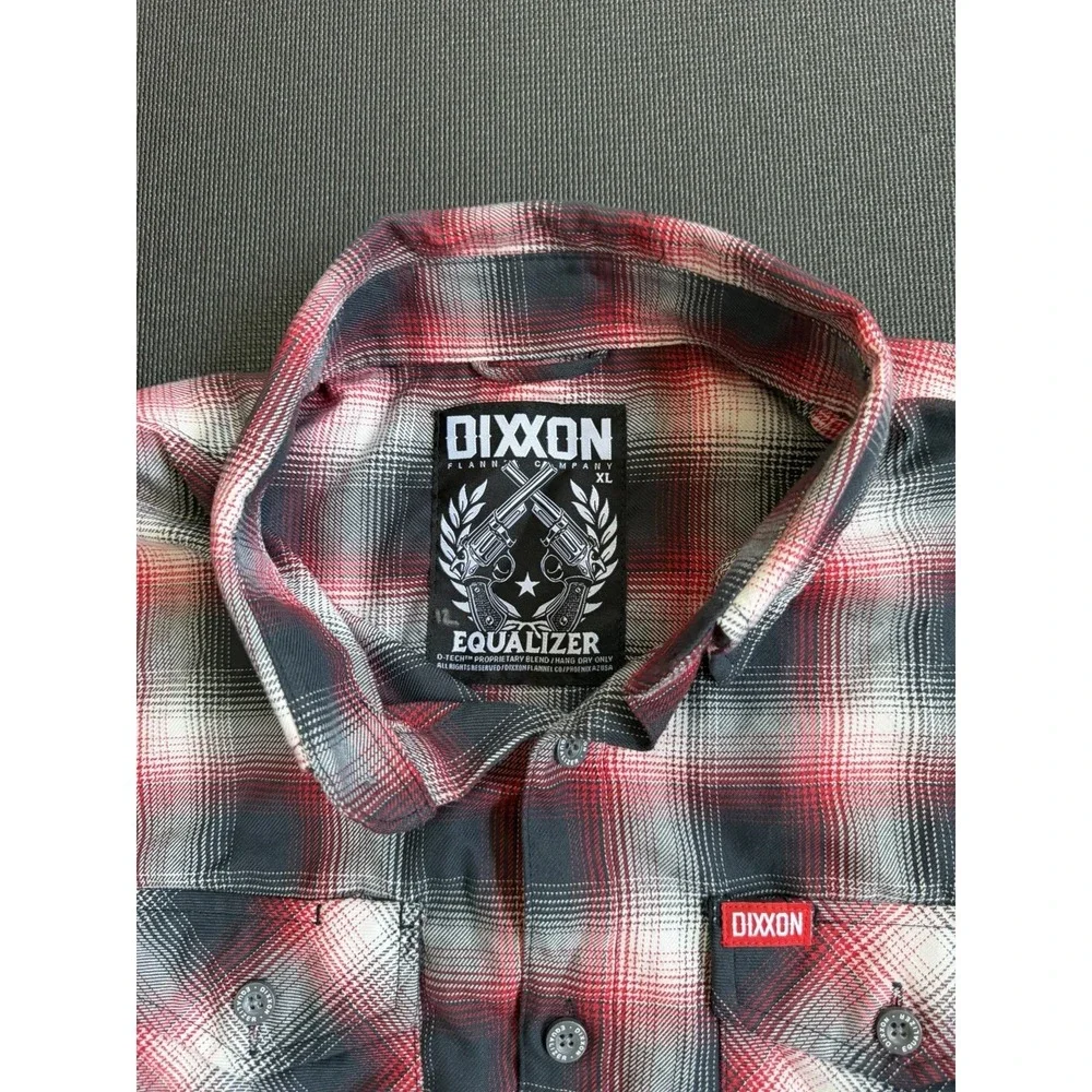 Dixxon Flannel The Equalizer Button Up Mens XL Red Shadow Plaid Long Sleeve